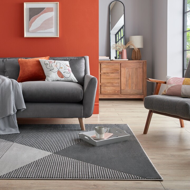 Dunelm Modern Texture Rug Grey/White ShopStyle