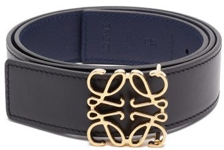 Loewe Anagram-buckle Reversible Leather Belt - Black