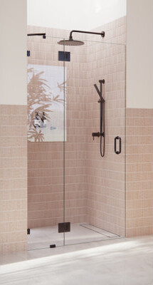 Glass Warehouse Halo 42.25 in. x 78 in. Frameless Glass Hinge Shower Door