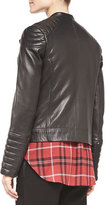 Thumbnail for your product : Vince Removable-Hood Lambskin Moto Jacket