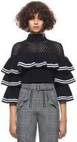 Thumbnail for your product : Self-Portrait Striped Frill Sweater