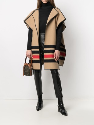 Burberry Striped Trimmed Poncho