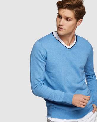 Oxford Perry Tipping V-Neck Pullover