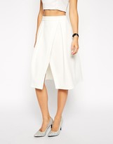 Thumbnail for your product : ASOS COLLECTION Midi Skirt with Crossover Front