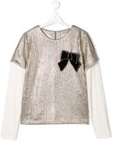 Thumbnail for your product : Twin Set Kids metallic plisse blouse