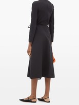 Thumbnail for your product : Valentino Tie-waist Wool-blend Crepe Dress - Black
