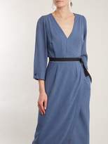 Thumbnail for your product : Cefinn - V Neck Voile Dress - Womens - Blue