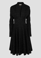 Thumbnail for your product : Alaia Tornado Flocked Wool Chiffon Long-Sleeve Dress