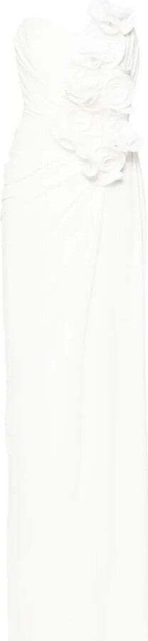 Ana Radu Floral-Appliqué Maxi Dress