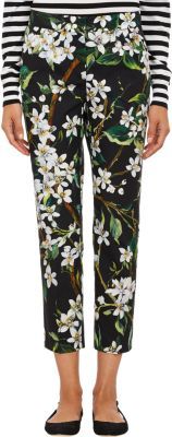 Dolce & Gabbana Floral Poplin Cropped Pants