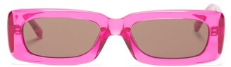 ATTICO X Linda Farrow Mini Marfa Rectangle Sunglasses - Pink