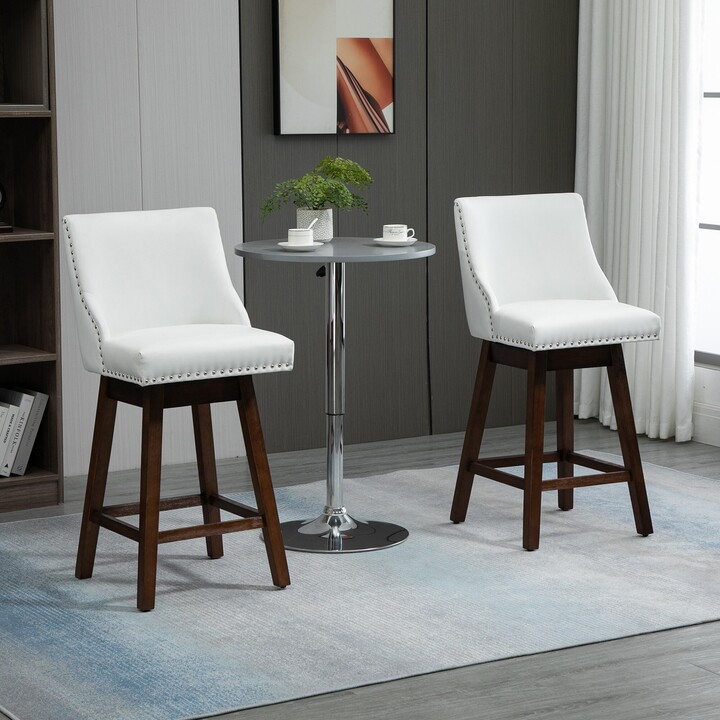 28" Swivel Counter Height Bar Stools with Backs, Upholstered