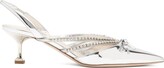 Thumbnail for your product : Miu Miu Crystal-embellished Patent-leather Slingback Pumps