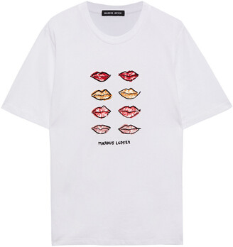 Markus Lupfer Alex Sequin-embellished Cotton-jersey T-shirt