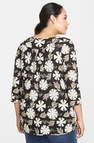 Thumbnail for your product : Lucky Brand Black Floral Print Top (Plus Size)