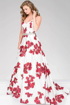 Thumbnail for your product : Jovani Floral Printed Satin Ballgown 37940