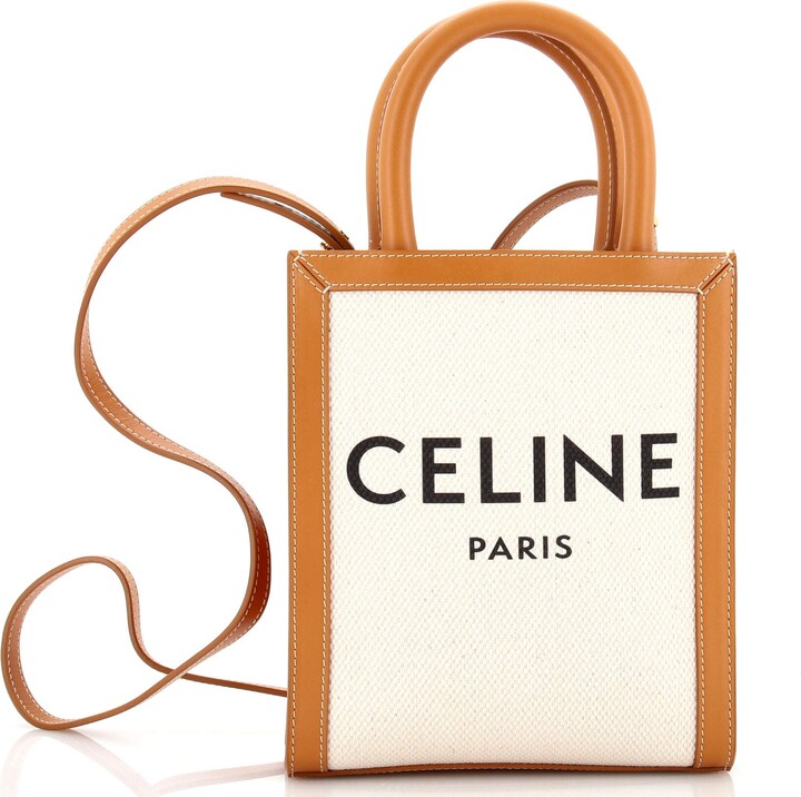 Celine Small Cabas Thais Tote Shoulder Bag Celine All Over Textile Neutral  Black