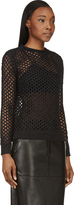 Thumbnail for your product : Alexander Wang T by Black Macramé Crewneck Sweater