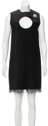 Calvin Klein Collection Leather-Accented Shift Dress