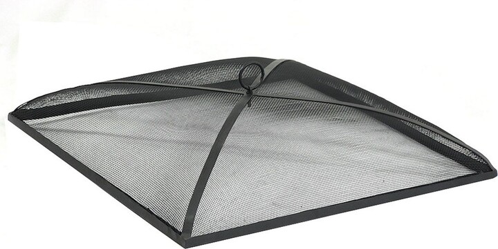 Sunnydaze Decor Outdoor Heavy-Duty Steel Mesh Square Easy-Opening Camp Fire Pit Spark Screen Lid