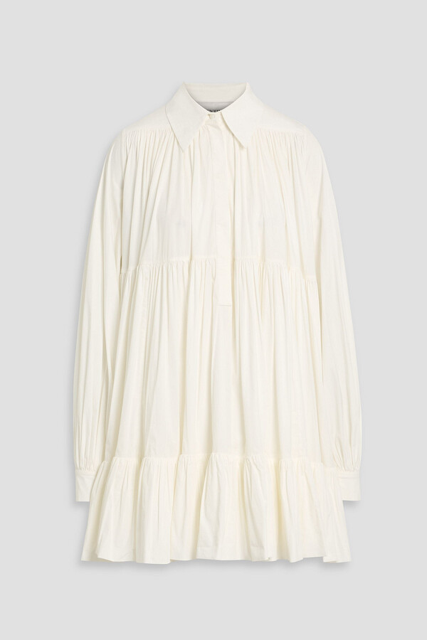 Valentino Garavani Tiered cotton-blend poplin mini shirt dress