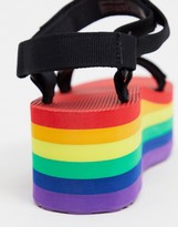 Thumbnail for your product : Teva Flatform Universal Pride rainbow sole sandals in black