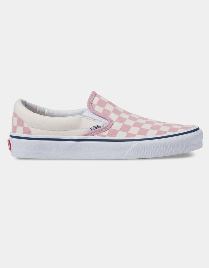 Vans Checkerboard Classic Slip-On Zephyr Pink Womens Shoes - ShopStyle