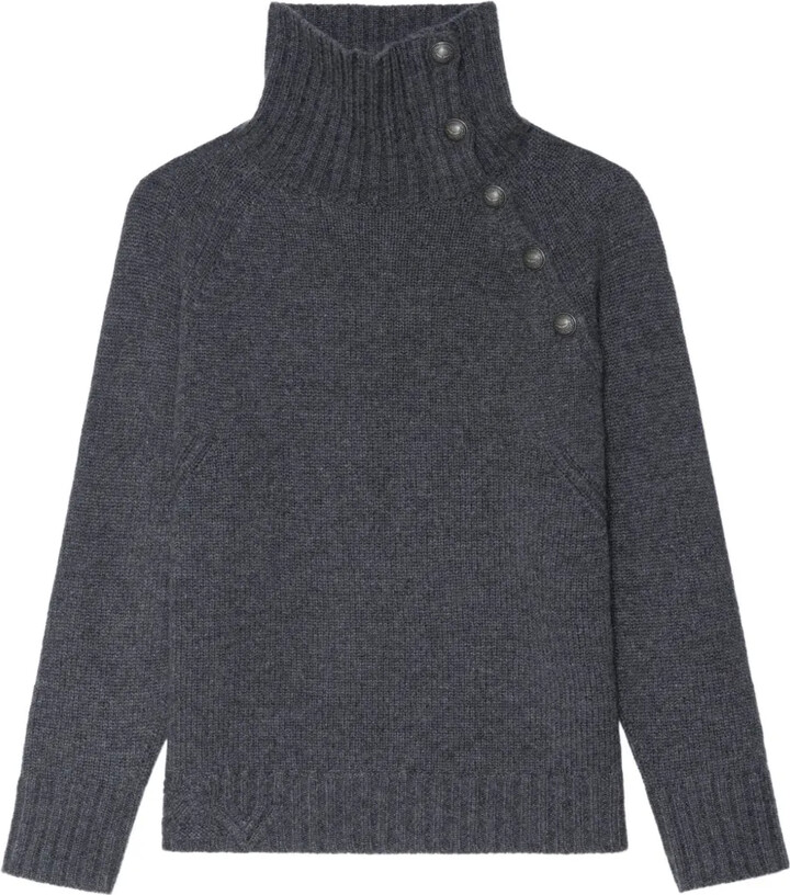 Mora high-neck button-detail sweater