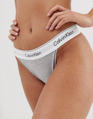 Calvin Klein Modern Cotton high leg tanga in grey - ShopStyle Panties