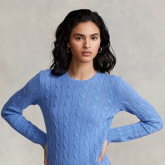 light blue cable knit sweater