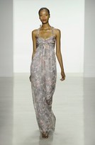 Thumbnail for your product : Amsale Print Crinkled Silk Chiffon Halter Gown