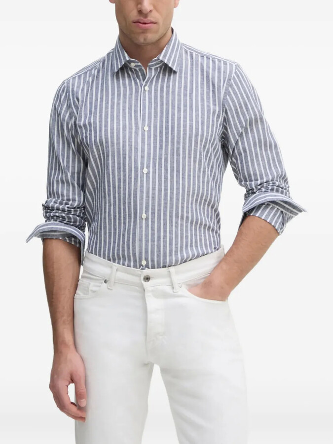 JOOP! Striped Cotton-Linen Shirt