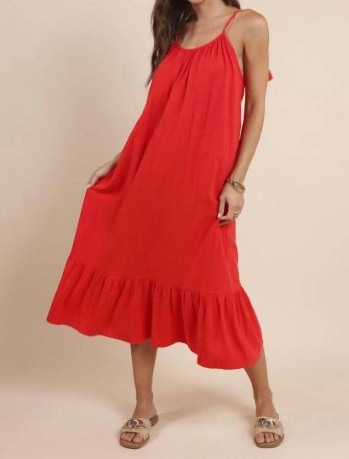 Sadie & Sage Sugarloaf Midi Dress In Red