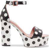 Thumbnail for your product : RED Valentino Polka-Dot Leather Platform Sandals