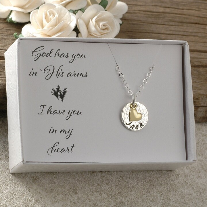 Etsy sterling Silver - God Has You in His Arms, I Have My Heart, Memorial Jewelry, Mom, Dad, Brother, Sister, Aunt, Uncle, Personalized