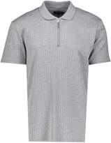 Thumbnail for your product : boohoo Silver Metallic Jaquard Zip Polo