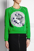 Thumbnail for your product : Emma Cook Appliquéd cotton-jersey and silk sweatshirt