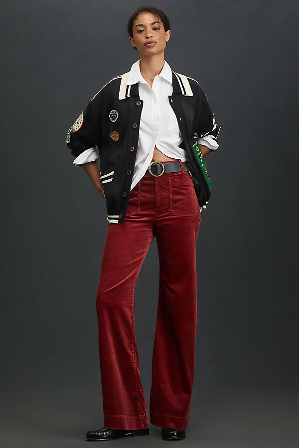 Maeve The Colette Corduroy Full-Length Wide-Leg Pants