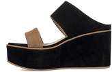 Thumbnail for your product : Fabio Rusconi Black/beige Suede Wedge Sandal