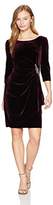 Thumbnail for your product : Alex Evenings Women's Velvet Dress with Sleeve and Hip Detail (Regular and Petite)