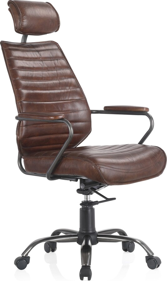 Aurelle Home Modern Leather Upholstered Office Chair ShopStyle