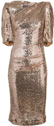 Talbot Runhof metallic fitted dress
