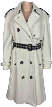 Burberry White Shearling Coat for Women