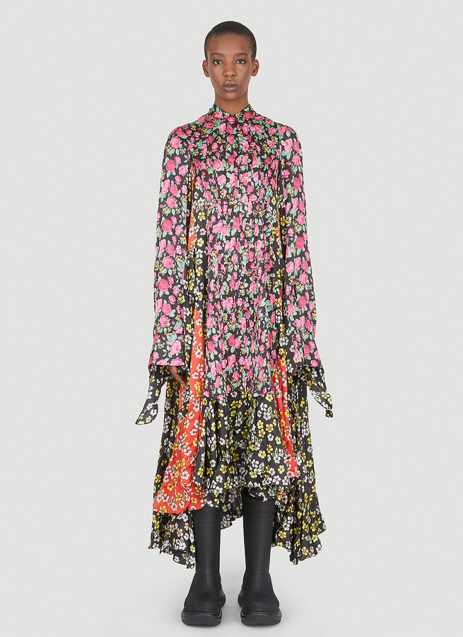 Balenciaga Patched Floral Dress in Pink - ShopStyle