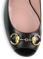 Thumbnail for your product : Gucci Jolene Leather Peep-Toe Pumps