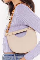 Thumbnail for your product : Nasty Gal Womens WANT You Tort Wrong Faux Leather Semi-Circle Bag - beige - One Size