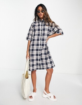 Fred Perry tartan shirt dress in check print - ShopStyle