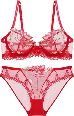 Guoeappa Women's Sexy Soft Lace Lingerie Set See Through Underwear