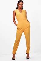 Thumbnail for your product : boohoo Wrap Front Skinny Leg Jumpsuit