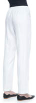 Thumbnail for your product : Go Silk Straight-Leg Lined Linen Pants